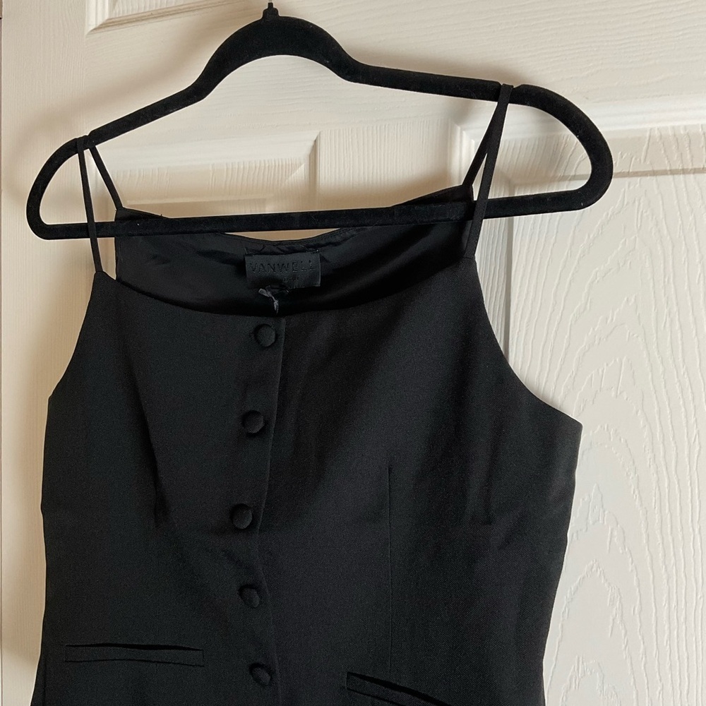 NWT Vanwell London Tailored Button-Down Vest Top - Black Size S - Picture 5 of 11